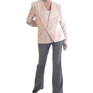 Vintage Sasson Paris Office Career Blazer Sz 10 petal pastel pink